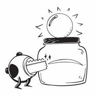 Clean Silhouette of a hedgehog and a savings jar symbolizing cautious savings in double exposure with copy space concept as A silhouette of a hedgehog intertwined with a savings jar rep vector