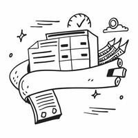 Clean Silhouette of a container ship and a financial ledger symbolizing financial tracking in double exposure with copy space concept as A silhouette of a container ship intertwined wit vector