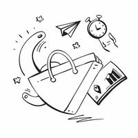 Clean Shopping symbol with copy space for print materials concept as A versatile shopping symbol with ample copy space suitable for print materials like brochures flyers and posters to h vector