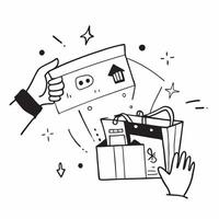 Clean Shopping illustration with copy space for business reports concept as A visually appealing shopping illustration with copy space designed to enhance business reports and presentati Set 4 vector