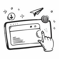 Clean Screen and pointer symbol with copy space for website banners concept as A sleek screen and pointer symbol with generous copy space suitable for creating eye catching website banne vector