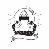Clean Sheep and Dates concept as Sheep with dates and ample copy space symbolizing the festive foods and sacrificial traditions of Eid Al Adha in Photo Stock Concept vector