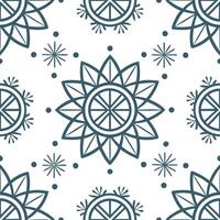 Clean Scandinavian Nordic geometric patterns and snowflakes seamless tile design with cool tones concept as Cool tones highlight Scandinavian Nordic geometric patterns intertwined with s Set 2 vector