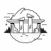 Clean Santorini and Greek Columns concept as Santorini with Greek columns and ample copy space symbolizing the architectural and scenic beauty of Greece in Photo Stock Concept vector
