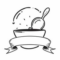 Clean Saucepan and ladle icon with blank area for personalized messages concept as A customizable saucepan and ladle icon featuring a blank area for adding personalized messages suitable vector