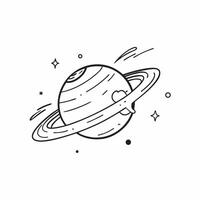 Clean Saturn and Rings concept as Saturn with its rings and ample copy space representing the distinctive and fascinating features of the planet in Photo Stock Concept vector