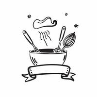 Clean Saucepan and whisk icon with space for text and icons on a white background concept as A versatile saucepan and whisk icon featuring space for both text and icons on a clean white vector