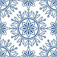 Clean Scandinavian Nordic patterns and snowflakes seamless tile design with cool blue tones concept as Cool blue tones highlight Scandinavian Nordic patterns intertwined with snowflakes vector
