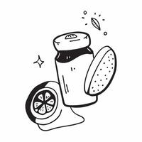 Clean Salt shaker and lemon slice icon with copy space for print materials concept as A versatile salt shaker and lemon slice icon with ample copy space suitable for print materials like vector