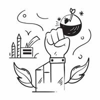 Clean Sales team collaborating in a virtual meeting concept as A icon illustration of a sales team collaborating in a virtual meeting using conferencing tools with a 3 color sche vector