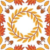 Clean Rustic autumn wreath seamless tile pattern with colorful leaves and seasonal accents concept as Colorful autumn leaves and seasonal accents create a rustic autumn wreath seamless t vector