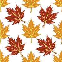 Clean Rustic autumn leaves seamless tile pattern with deep reds oranges and yellows concept as Deep red orange and yellow autumn leaves create a rustic seamless tile pattern perfect for Set 2 vector