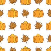 Clean Rustic autumn harvest seamless tile pattern with hay bales pumpkins and fall leaves concept as Hay bales pumpkins and fall leaves create a rustic autumn harvest seamless tile patte vector