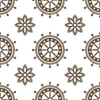 Clean Rustic vintage medallion seamless tiles earthy tones on white background ideal for farmhouse style concept as Designing seamless tile with rustic vintage medallion patterns in eart vector
