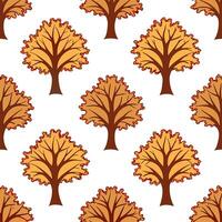 Clean Rustic oak tree seamless tile pattern with autumn foliage and warm earthy tones concept as Oak trees with autumn foliage in warm earthy tones create a rustic seamless tile pattern vector