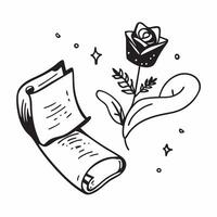 Clean Rose and a thank you note symbolizing elegant gratitude with ample space for text concept as A single rose and a thank you note representing elegant gratitude with room for writin vector