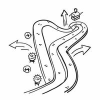 Clean Roadmap symbol with copy space for strategic planning concept as A strategic planning oriented roadmap symbol with ample copy space ideal for visualizing long term goals objectives Set 2 vector