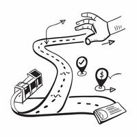 Clean Roadmap illustration with copy space for business reports concept as A visually appealing roadmap illustration with copy space designed to enhance business reports and presentation vector