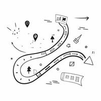 Clean Roadmap icon with ample space for text and graphics concept as An iconographic roadmap design offering ample space for both text and graphics perfect for illustrating comprehensive Set 2 vector