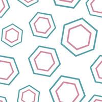 Clean Retro polygon seamless pattern bold pastel colors on white background suitable for vibrant designs concept as Designing seamless tile with retro polygons in bold pastel colors on w vector