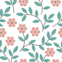 Clean Retro spring floral seamless pattern with bright colors and stylized blooms for vintage inspired designs concept as Retro floral pattern with stylized blooms and vibrant spring col vector