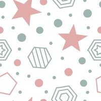 Clean Retro polygon seamless pattern pastel colors on white background suitable for nursery decor concept as Designing seamless tile with retro polygons in pastel colors on white backgro vector