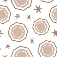 Clean Retro polygon seamless pattern muted earth tones on white background great for natural designs concept as Creating seamless tile with retro polygons in muted earth tones on white b vector