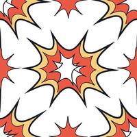 Clean Retro pop art seamless tile pattern with bold colors and halftone effects inspired by vintage comics concept as Bold colors halftone shading and pop art motifs create seamless retr vector