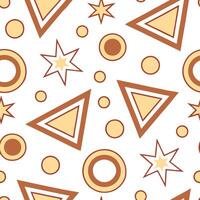 Clean Retro geometric seamless tile pattern warm tones on white background perfect for inviting designs concept as Creating seamless tile with retro geometric patterns in warm tones on w Set 2 vector