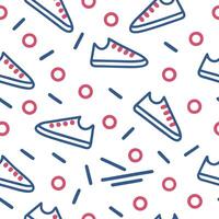 Clean Retro geometric seamless tile pattern triadic colors on white background perfect for energetic designs concept as Creating seamless tile with retro geometric patterns in triadic co vector