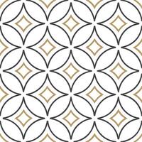 Clean Retro geometric seamless tile pattern metallic accents on white background perfect for luxe decor concept as Creating seamless tile with retro geometric patterns and metallic accen vector