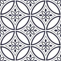 Clean Retro geometric seamless tile pattern intricate line art on white background ideal for contemporary designs concept as Creating seamless tile with retro geometric patterns and intr vector