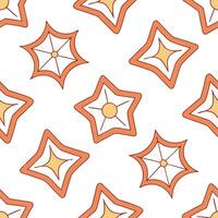Clean Retro geometric seamless tile pattern earth neon colors on white background perfect for unique designs concept as Creating seamless tile with retro geometric patterns in earth neon vector
