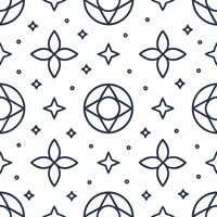 Clean Retro geometric seamless tile pattern celestial motifs on white background perfect for mystical decor concept as Designing seamless tile with retro geometric patterns and celestial Set 2 vector