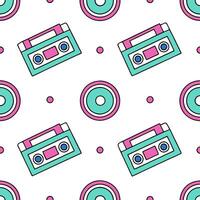Clean Retro geometric seamless tile pattern complementary colors on white background perfect for vibrant spaces concept as Creating seamless tile with retro geometric patterns in complem Set 5 vector