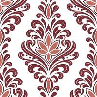 Clean Retro damask seamless tile pattern with rich colors for elegant spaces concept as Classic retro damask motifs in seamless tile pattern featuring rich and vibrant color schemes in vector