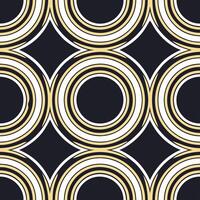 Clean Retro futuristic seamless pattern with metallic retro circles on dark background concept as Create a seamless pattern featuring metallic retro circles on a dark background blending vector