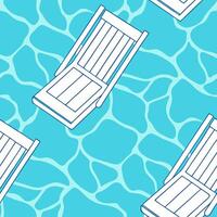 Clean Refreshing poolside vibes seamless tile pattern with bright turquoise water and lounge chairs concept as Turquoise water and poolside lounge chairs create a fresh inviting seamless vector