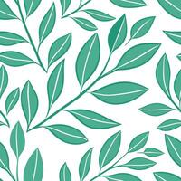 Clean Refreshing summer leaves seamless pattern with mint and sage leaves for a cool crisp interior vibe concept as Mint and sage leaves arranged seamlessly to create a refreshing crisp Set 2 vector