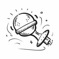 Clean Rattle icon with copy space on a white background concept as A image of a rattle icon with generous copy space on a white background perfect for baby toys and play themed vi Set 2 vector