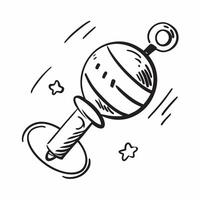 Clean Rattle icon with copy space on a blue background concept as A image of a rattle icon with ample copy space on a blue background perfect for baby toys and play themed visuals Set 4 vector