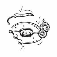 Clean Rakhi and Rangoli concept as Rakhi bracelet with a Rangoli design and ample copy space symbolizing the colorful and artistic aspects of Raksha Bandhan in Photo Stock Concept vector