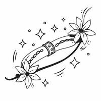 Clean Rakhi and Jasmine Flowers concept as Rakhi bracelet with jasmine flowers and ample copy space symbolizing the fragrant and traditional elements of Raksha Bandhan in Photo Stock Co vector