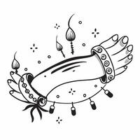 Clean Rakhi and Diyas concept as Rakhi bracelet with Diyas and ample copy space symbolizing the light and festivity of Raksha Bandhan in Photo Stock Concept vector