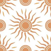 Clean Radiant summer sun seamless tile pattern with golden rays and sunset hues for peaceful sunlit spaces concept as Golden rays and sunset hues arranged seamlessly to bring a peaceful Set 2 vector