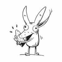 Clean Rabbit and Carrot concept as Rabbit with a carrot and ample copy space symbolizing the playful nature and dietary habits of pet rabbits in Photo Stock Concept vector