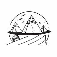 Clean Pyramids and Sphinx concept as Pyramids of Giza with the Sphinx and ample copy space symbolizing the ancient wonders of Egypt in Photo Stock Concept vector
