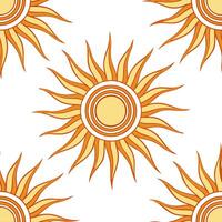 Clean Radiant summer sun seamless tile pattern with golden rays and sunset hues for peaceful sunlit spaces concept as Golden rays and sunset hues arranged seamlessly to bring a peaceful Set 3 vector