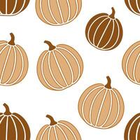 Clean Pumpkin patch seamless tile pattern with various pumpkin sizes and earthy tones for rustic decor concept as Different sizes of pumpkins in earthy tones arranged seamlessly to creat vector