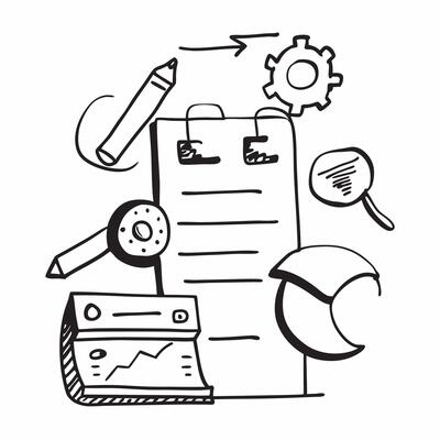 Clean Project management icon with space for text and graphics on a blue background concept as A modern project management icon design featuring space for both text and graphics on a blu